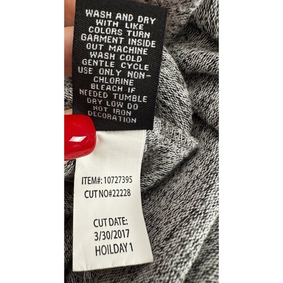 Torrid 1X 14 16 Faux Wrap Asymmetric Gray Midi Dress 3/4 Sleeve Minimalist Chic - Picture 5 of 8